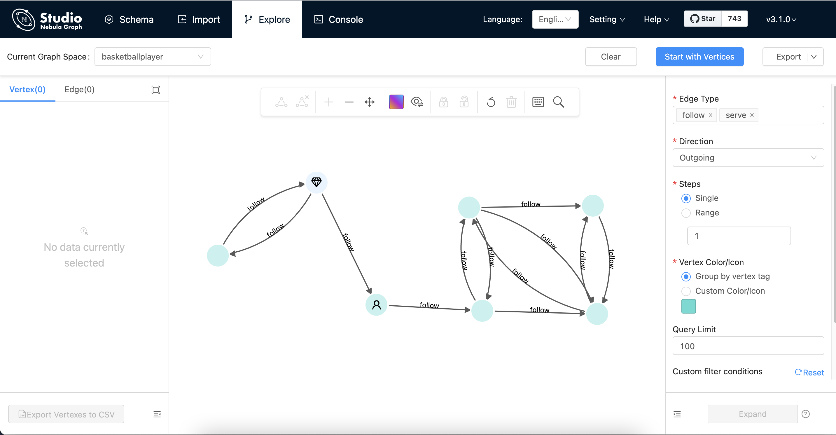 The paths are represented on the Explore board